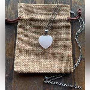 Rose Quartz Necklace Rose Quartz Pendant Crystal Heart Necklace Pink Quartz